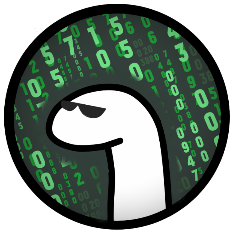 a deno logo with The Matrix theme